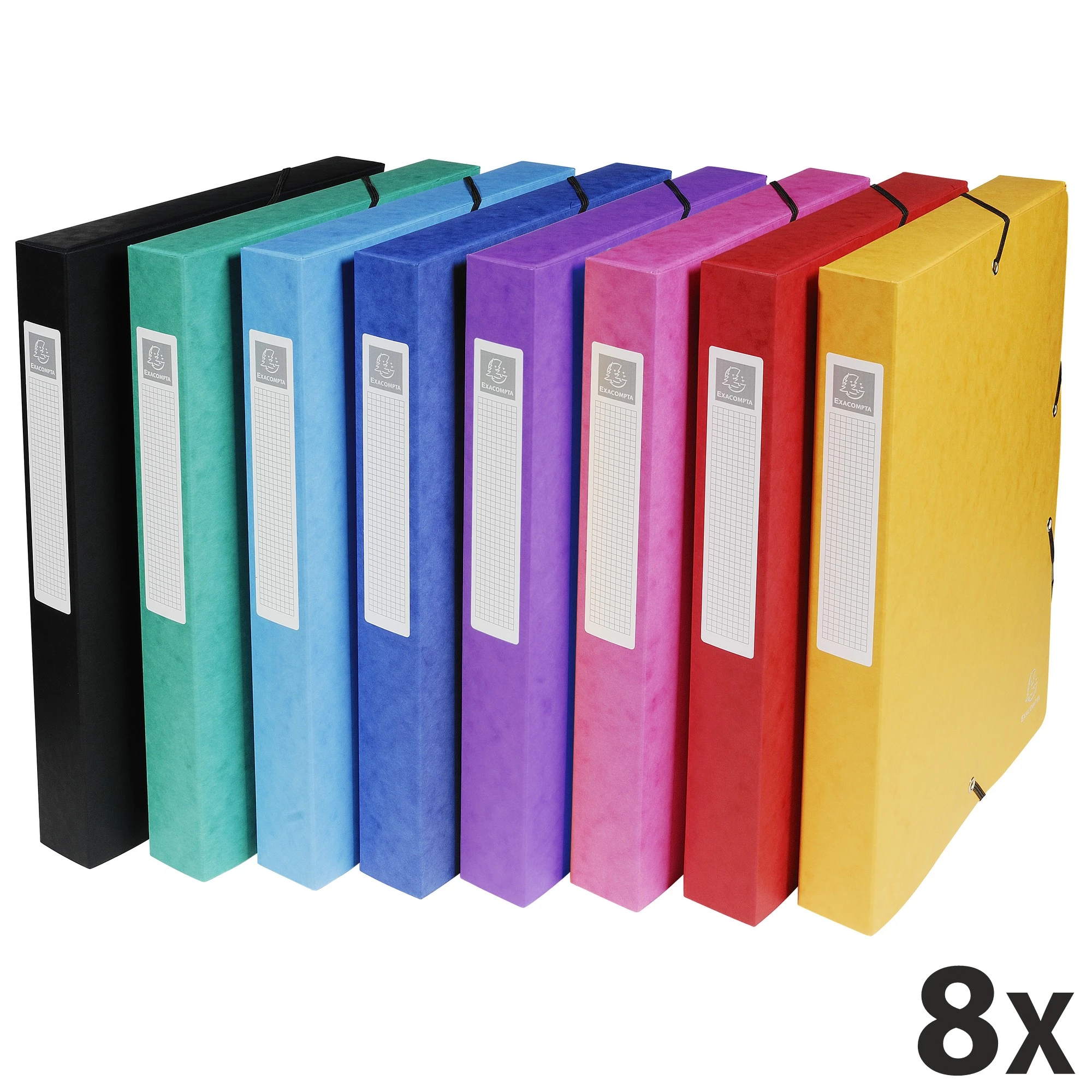 Boite de classement Dos 40mm Carte lustrée EXABOX NF assortis