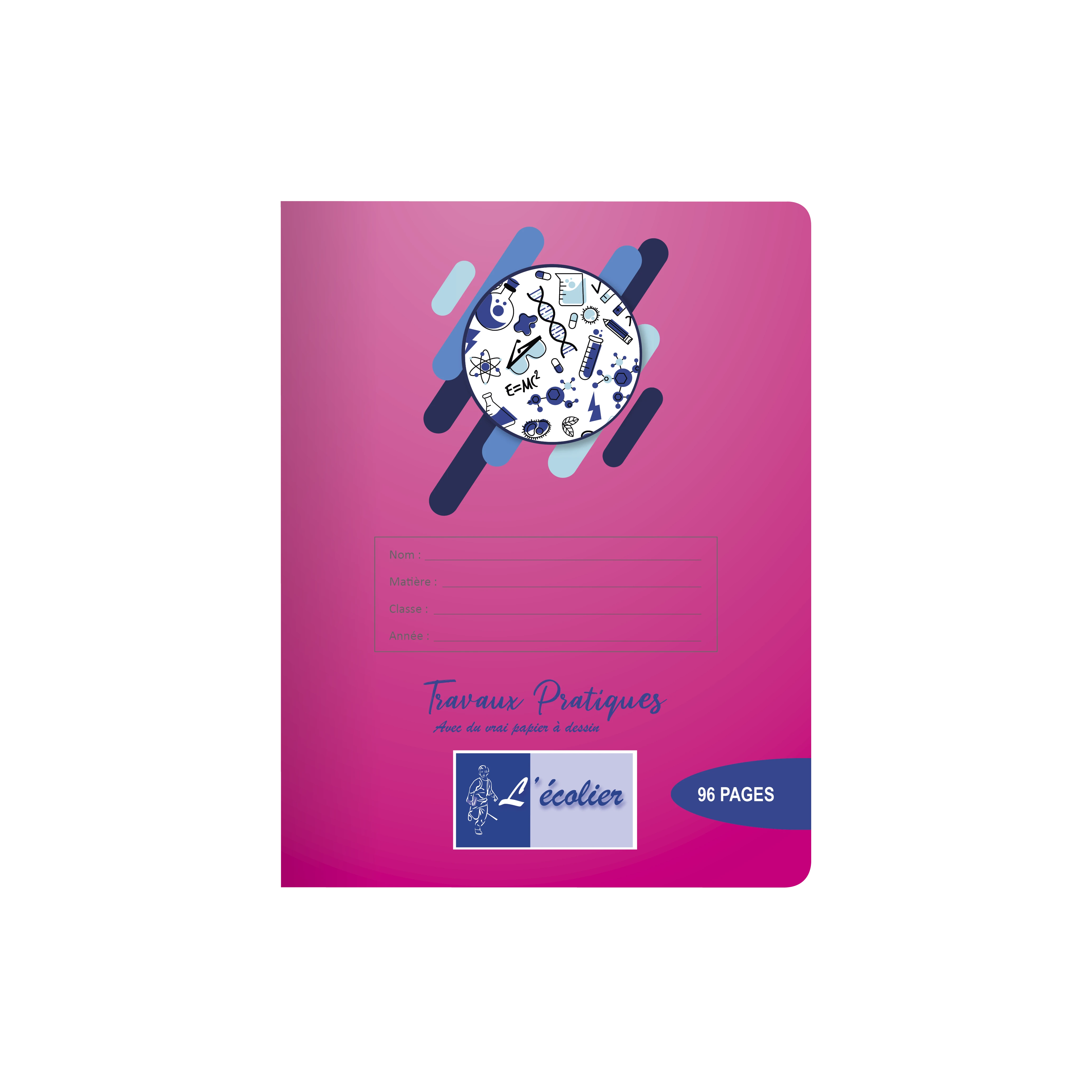 CAH. T.P. 17*22   96 P. POLYPRO séyès/uni 90g Rose L'écolier