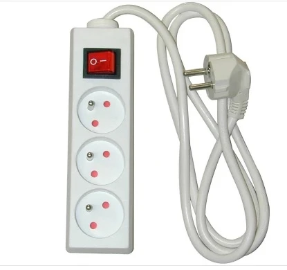 BLOC 3 PRISES 3 X 1,5 MMІ LONGUEUR 1,5 M AVEC INTERRUPTEUR BLANC