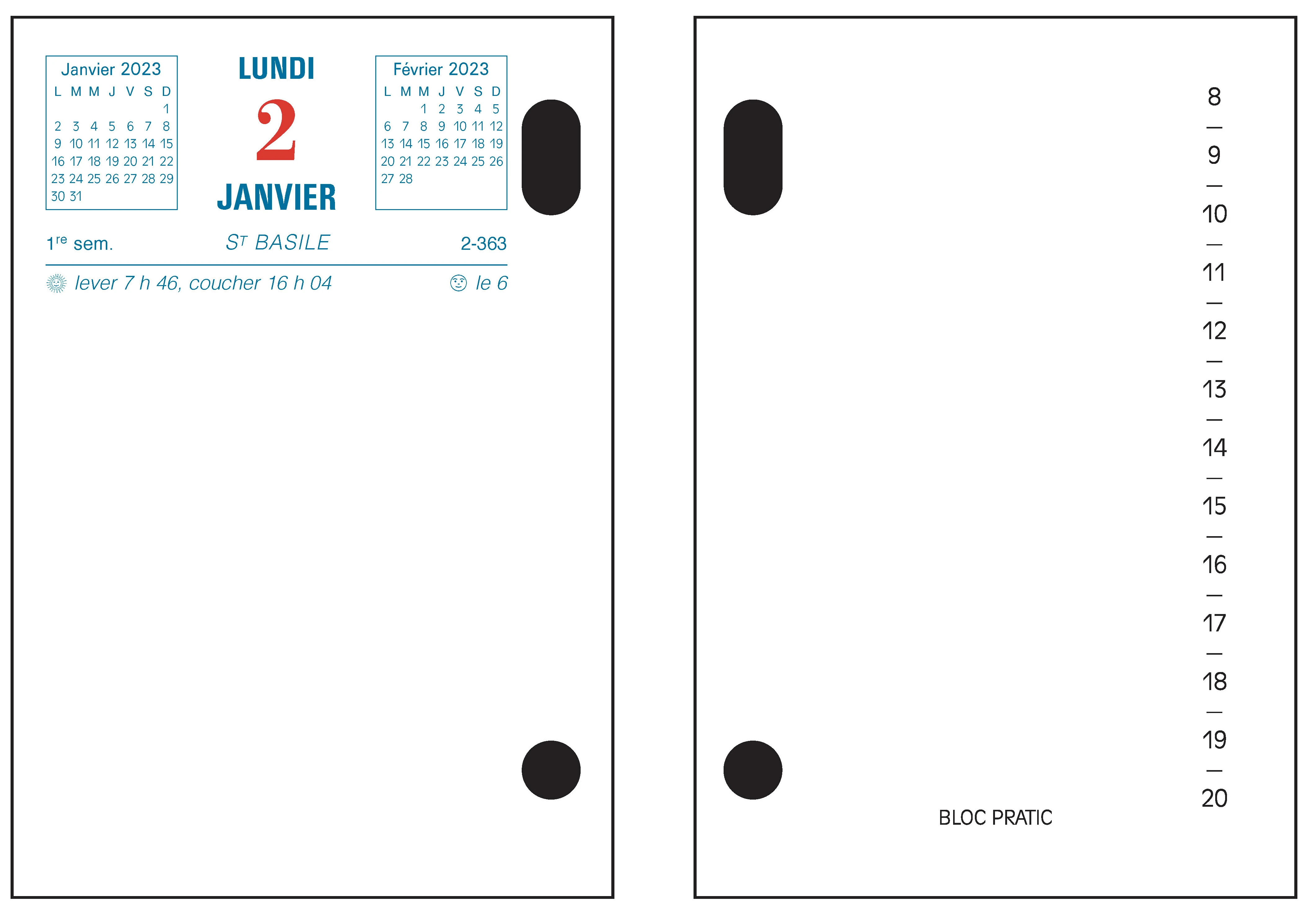 BLOC-PRATIC 8,2X12 DATE A GAUCHE