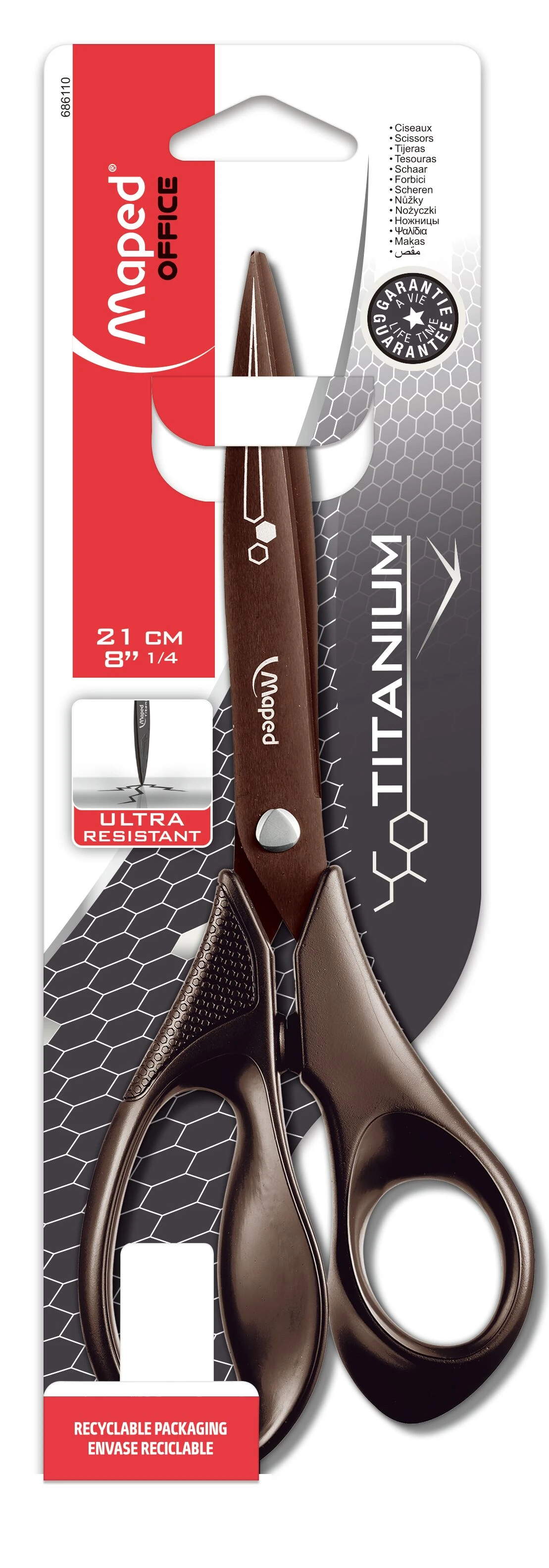 Ciseaux Expert Titanium - 21cm asymétriques