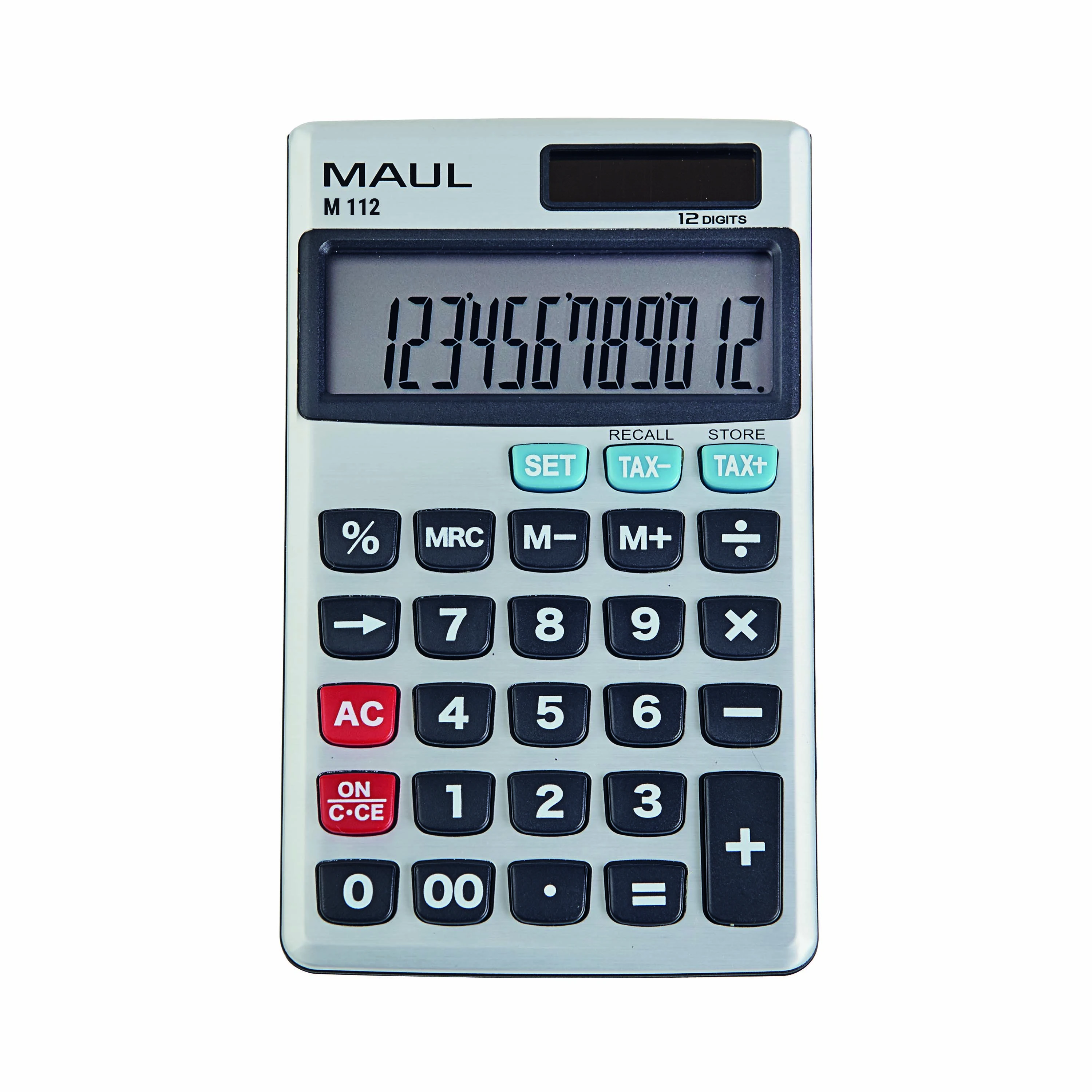 Calculatrice de poche M112, 12 chiffres, taxe