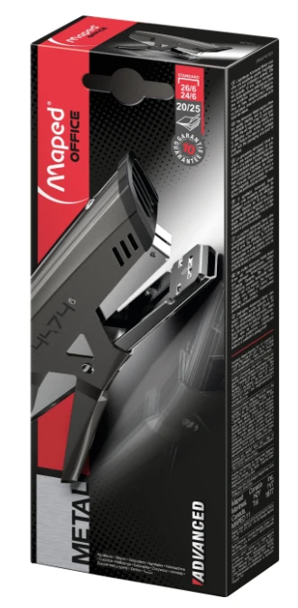Pince agrafeuse Advanced Metal A4474 - Profondeur d'agrafage 45 mm - Agrafes 24/6 et 26/6 - 25 feuilles -Taupe