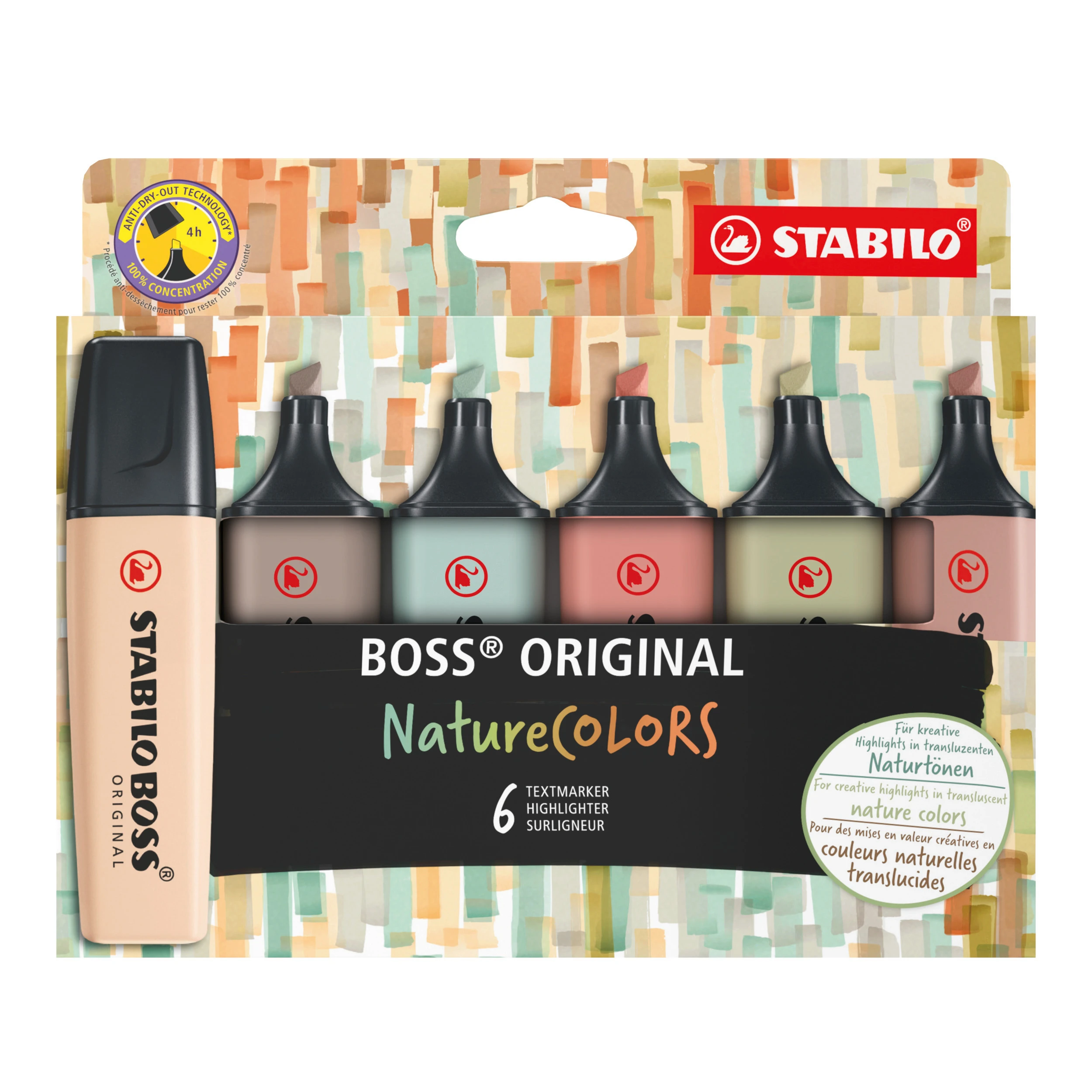 Etui carton x 6 STABILO BOSS ORIGINAL NatureCOLORS