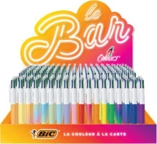 Stylos Bille 4 Couleurs x216 Ass Rétractables à Pointe Moyenne