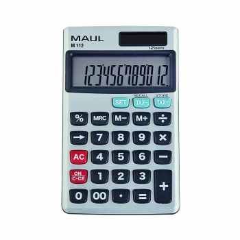Calculatrice de poche M112, 12 chiffres, taxe