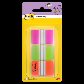 Index repositionnable Post-it® Strong - 3 couleurs vives assorties