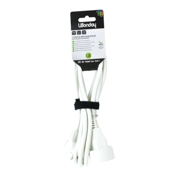 CORDON PROLONGATEUR LONGUEUR 3M BLANC