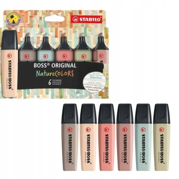 Etui carton x 6 STABILO BOSS ORIGINAL NatureCOLORS